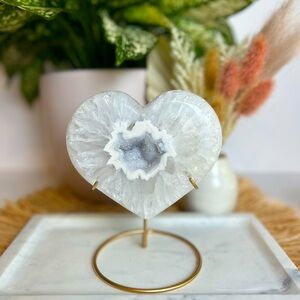 Druzy Agate Crystal on Stand